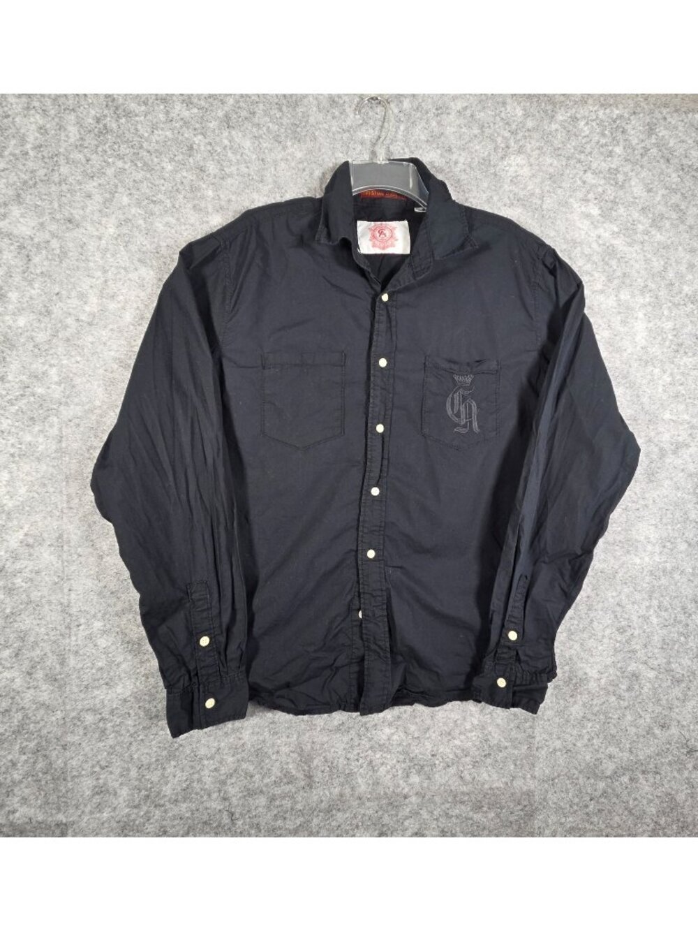 Christian Audigier Men's Long Sleeve Button Up Black Size L